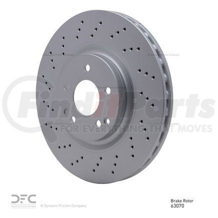 624-63070 by DYNAMIC FRICTION COMPANY - GEOSPEC Coated Rotor - Drilled