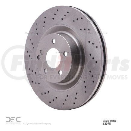 624-63075 by DYNAMIC FRICTION COMPANY - GEOSPEC Coated Rotor - Drilled