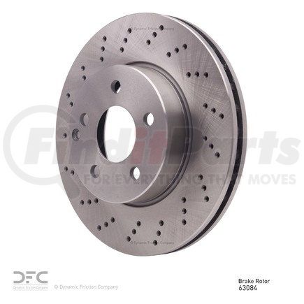 624-63084 by DYNAMIC FRICTION COMPANY - GEOSPEC Coated Rotor - Drilled