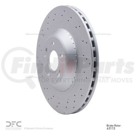 624-63111 by DYNAMIC FRICTION COMPANY - GEOSPEC Coated Rotor - Drilled