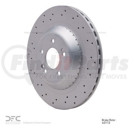 624-63113 by DYNAMIC FRICTION COMPANY - GEOSPEC Coated Rotor - Drilled