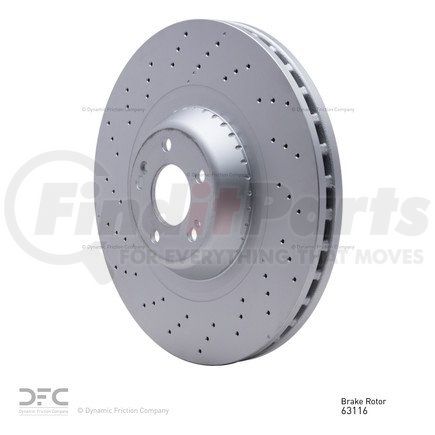 624-63116 by DYNAMIC FRICTION COMPANY - GEOSPEC Coated Rotor - Drilled
