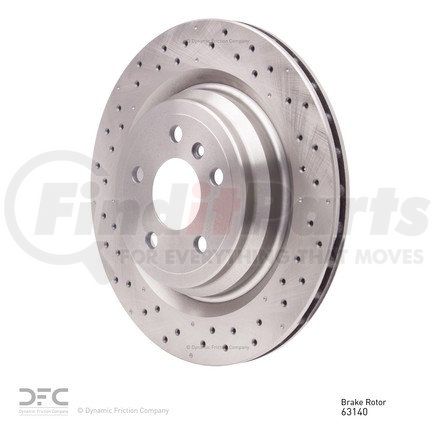 624-63140 by DYNAMIC FRICTION COMPANY - GEOSPEC Coated Rotor - Drilled