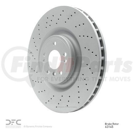 624-63145 by DYNAMIC FRICTION COMPANY - GEOSPEC Coated Rotor - Drilled