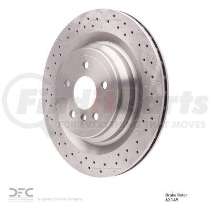 624-63149 by DYNAMIC FRICTION COMPANY - GEOSPEC Coated Rotor - Drilled
