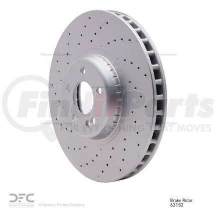 624-63152 by DYNAMIC FRICTION COMPANY - GEOSPEC Coated Rotor - Drilled