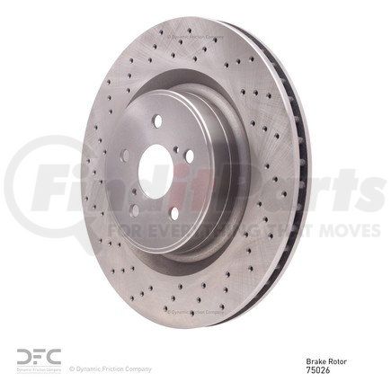 624-75026 by DYNAMIC FRICTION COMPANY - GEOSPEC Coated Rotor - Drilled