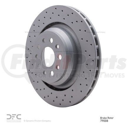 624-79008 by DYNAMIC FRICTION COMPANY - GEOSPEC Coated Rotor - Drilled