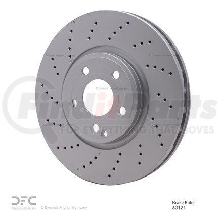 620-63121 by DYNAMIC FRICTION COMPANY - Disc Brake Rotor - Drilled