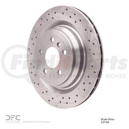 620-63140 by DYNAMIC FRICTION COMPANY - Disc Brake Rotor - Drilled
