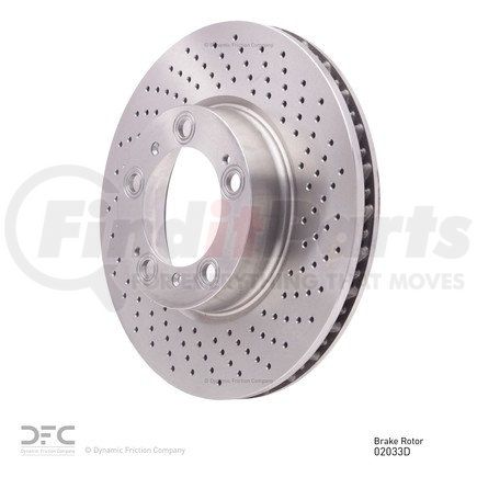 624-02033D by DYNAMIC FRICTION COMPANY - GEOSPEC Coated Rotor - Drilled