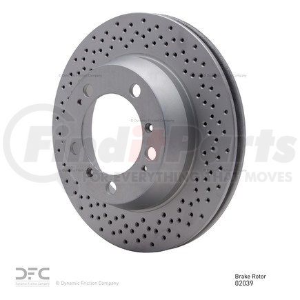 624-02039 by DYNAMIC FRICTION COMPANY - GEOSPEC Coated Rotor - Drilled