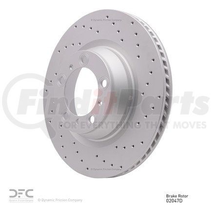 624-02047D by DYNAMIC FRICTION COMPANY - GEOSPEC Coated Rotor - Drilled