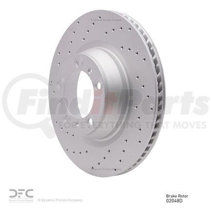 624-02048D by DYNAMIC FRICTION COMPANY - GEOSPEC Coated Rotor - Drilled