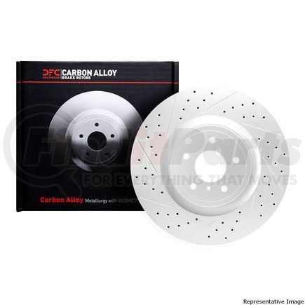 63127061L by DYNAMIC FRICTION COMPANY - Brake Rotor - Drilled and Slotted - Silver