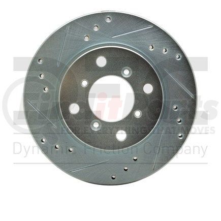 631-01002L by DYNAMIC FRICTION COMPANY - Brake Rotor - Drilled and Slotted - Silver