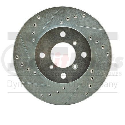 631-01003L by DYNAMIC FRICTION COMPANY - Brake Rotor - Drilled and Slotted - Silver