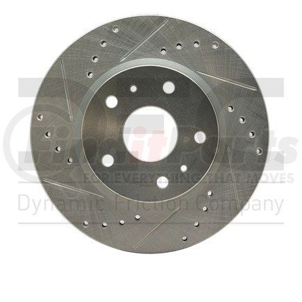 631-01004L by DYNAMIC FRICTION COMPANY - Brake Rotor - Drilled and Slotted - Silver