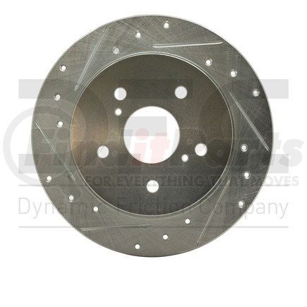 631-01005L by DYNAMIC FRICTION COMPANY - Brake Rotor - Drilled and Slotted - Silver