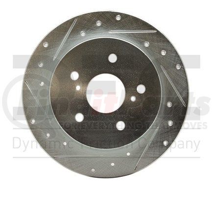 631-01006L by DYNAMIC FRICTION COMPANY - Brake Rotor - Drilled and Slotted - Silver