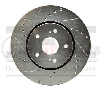 631-01007L by DYNAMIC FRICTION COMPANY - Brake Rotor - Drilled and Slotted - Silver