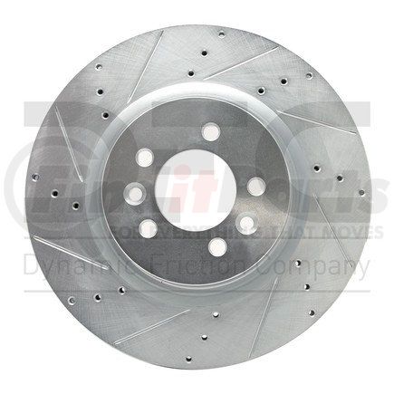631-11011L by DYNAMIC FRICTION COMPANY - Brake Rotor - Drilled and Slotted - Silver