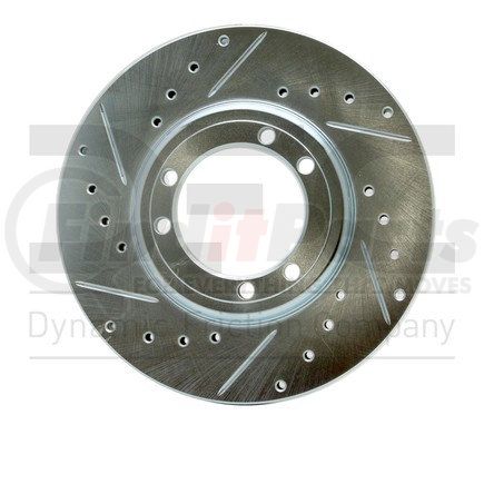 631-44000L by DYNAMIC FRICTION COMPANY - Brake Rotor - Drilled and Slotted - Silver