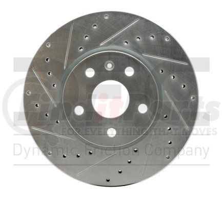 631-45016L by DYNAMIC FRICTION COMPANY - Brake Rotor - Drilled and Slotted - Silver