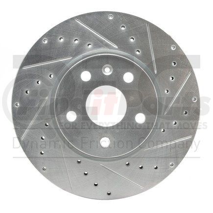 631-45016R by DYNAMIC FRICTION COMPANY - Brake Rotor - Drilled and Slotted - Silver