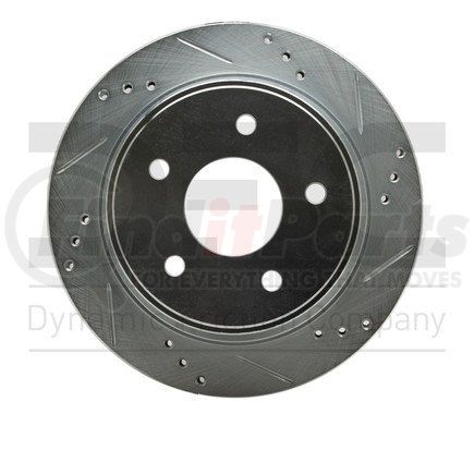 631-48032R by DYNAMIC FRICTION COMPANY - Brake Rotor - Drilled and Slotted - Silver