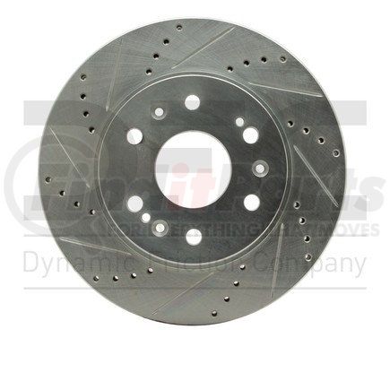 631-48050L by DYNAMIC FRICTION COMPANY - Brake Rotor - Drilled and Slotted - Silver