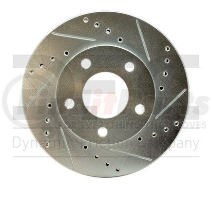 631-54016D by DYNAMIC FRICTION COMPANY - Brake Rotor - Drilled and Slotted - Silver