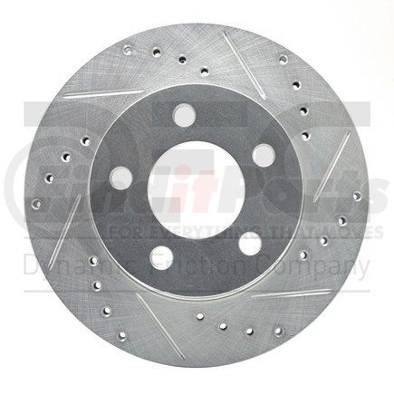 631-42015R by DYNAMIC FRICTION COMPANY - Brake Rotor - Drilled and Slotted - Silver