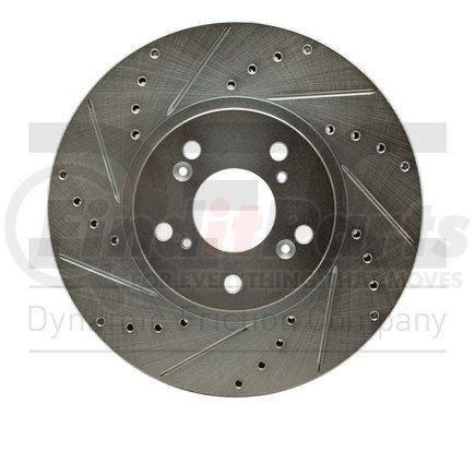 631-58020L by DYNAMIC FRICTION COMPANY - Brake Rotor - Drilled and Slotted - Silver