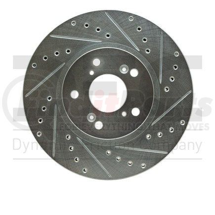 631-59043R by DYNAMIC FRICTION COMPANY - Brake Rotor - Drilled and Slotted - Silver