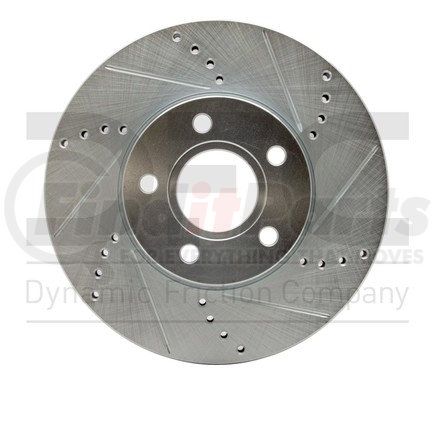 631-54067R by DYNAMIC FRICTION COMPANY - Brake Rotor - Drilled and Slotted - Silver