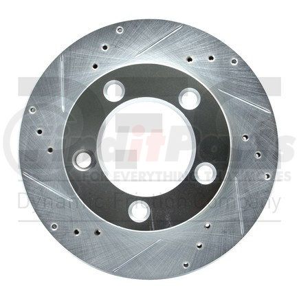 631-54109L by DYNAMIC FRICTION COMPANY - Brake Rotor - Drilled and Slotted - Silver