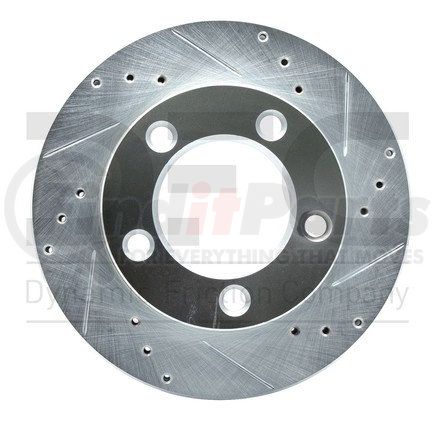 631-54109R by DYNAMIC FRICTION COMPANY - Brake Rotor - Drilled and Slotted - Silver