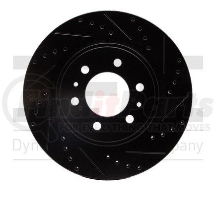 631-54204R by DYNAMIC FRICTION COMPANY - Brake Rotor - Drilled and Slotted - Silver