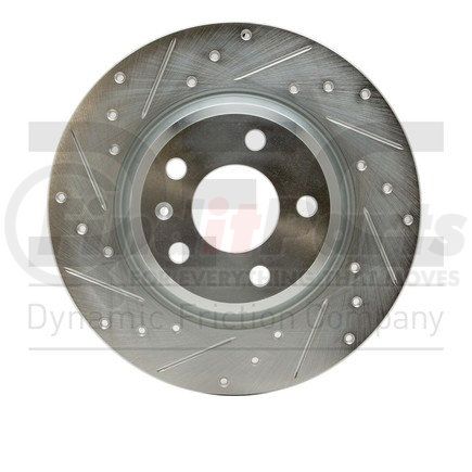 631-73061L by DYNAMIC FRICTION COMPANY - Brake Rotor - Drilled and Slotted - Silver