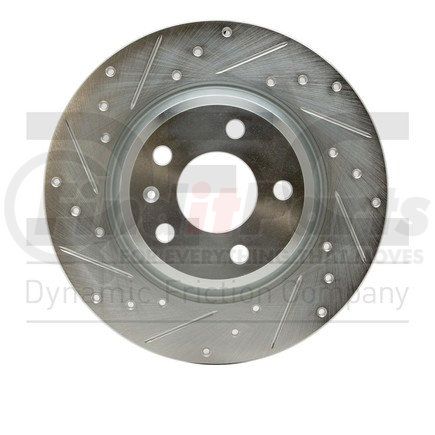 631-73061L by DYNAMIC FRICTION COMPANY - Brake Rotor - Drilled and Slotted - Silver