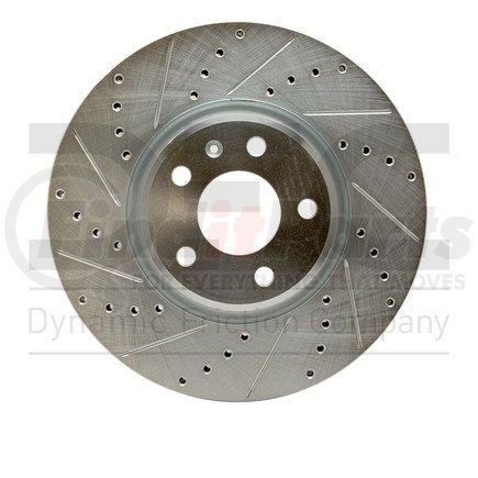631-73065L by DYNAMIC FRICTION COMPANY - Brake Rotor - Drilled and Slotted - Silver