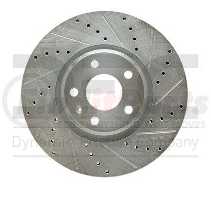 631-73065R by DYNAMIC FRICTION COMPANY - Brake Rotor - Drilled and Slotted - Silver