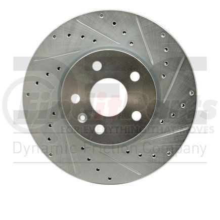 631-75016R by DYNAMIC FRICTION COMPANY - Brake Rotor - Drilled and Slotted - Silver