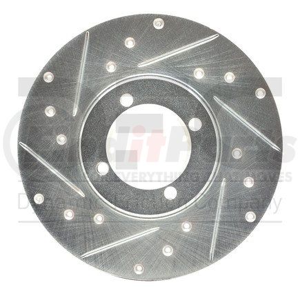 631-76007L by DYNAMIC FRICTION COMPANY - Brake Rotor - Drilled and Slotted - Silver
