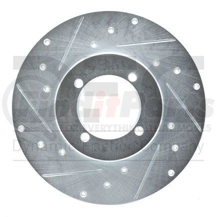 631-67004L by DYNAMIC FRICTION COMPANY - Brake Rotor - Drilled and Slotted - Silver