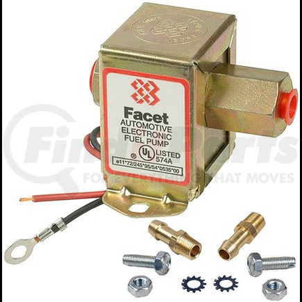 FEP12SV by FACET FUEL PUMPS - Electric Fuel Pump - 12 Volt, 4.0-7.0 PSI, 32 GPH, 1/8-27 Internal Fitting