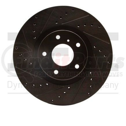 633-67052L by DYNAMIC FRICTION COMPANY - Brake Rotor - Drilled and Slotted - Black