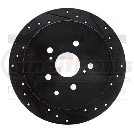 633-76141R by DYNAMIC FRICTION COMPANY - Brake Rotor - Drilled and Slotted - Black