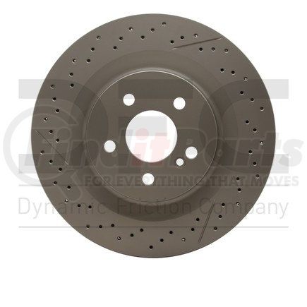634-63068 by DYNAMIC FRICTION COMPANY - GEOSPEC Coated Rotor - Drilled and Slotted